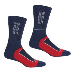 Regatta Mens Samaris 2 Season Socks (Pack of 2) / Navy/Dark Red